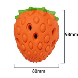 Indestructible Dog Toys for Large Dog, Slow Puzzle Feeder in Durable Natural Rubber, Chew Toys for Aggressive Chewers, Indestructible Dog Balls, Interactive Treat Dispensing Dog Toy, Red Strawberry