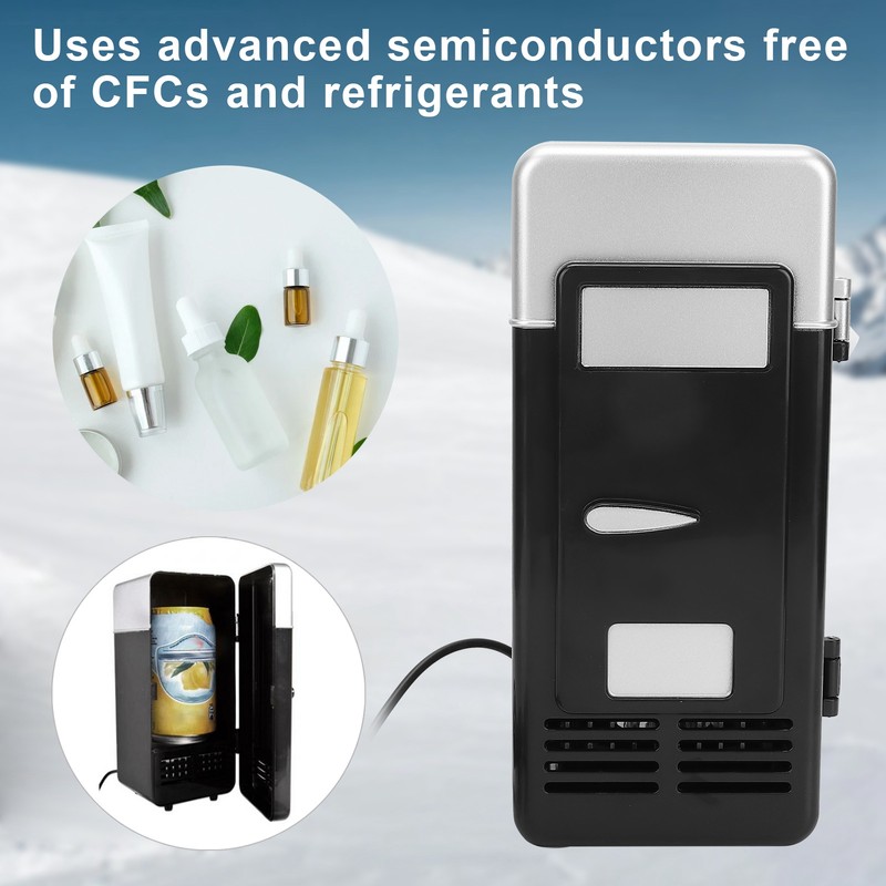 Mini USB Fridge Compact Cooler Foods Skin Care Product Storage