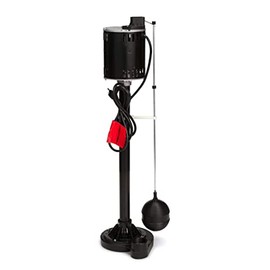 Star 5CHD ½ HP Cast Iron Pedestal Sump Pump with Adjustable On/Off Float Rod Switch, Low Profile Column Pump, 65 GPM, 7.3 Amps