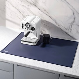 SAPID Raised Edges 32"x24" Extra Large Silicone Mat, Rolled-Up Silicone Mats For Kitchen Counter Heat Resistant Silicone Mat With Lip, Thick Countertop Protector Mat,Silicone Mats For Crafts,Navy Blue