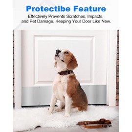 WENHUALI 8 x 36 Inches Door Kick Plate with Screws, 4 Sets Satin Aluminum Kick Plates for Interior/Exterior Doors - Anti-Scratch Protection for Wood Metal Doors (4 Sets)