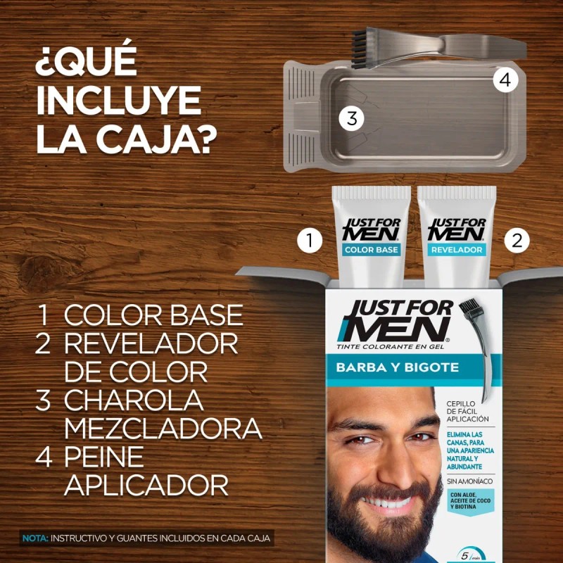 Kit Just For Men Desvanecedor Canas Gx + Barba Castaño