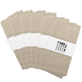 RANJIMA Stoffservietten Leinenservietten, Dinner Stoffservietten Baumwolle, 6er Set Servietten Stoff Leinen Tuch, Abwaschbare Servietten für Vatertag Muttertag Party Hochzeiten (Beige)