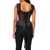 Top Drawer Red/Black Swirl Brocade & Lace Steel Boned Corset