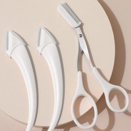 (Product Selection Eyebrow Care Set White) Pure Cut Eyebrow Care Set Scissors + Eyebrow Knife 2P Eyebrow Organizer / (제품선택 눈썹관리세트 화이트)퓨어컷 눈썹정리세트 가위+눈썹칼2P 눈썹정리기