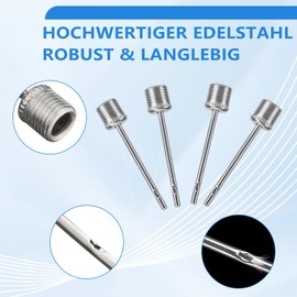 Tccbac 30 Stück Ballpumpennadeln, Doppelloch Edelstahl Design, Universell Kompatibel Luftpumpennadeln für Basketball, Fußball, Volleyball, Rugby und alle Sportbälle
