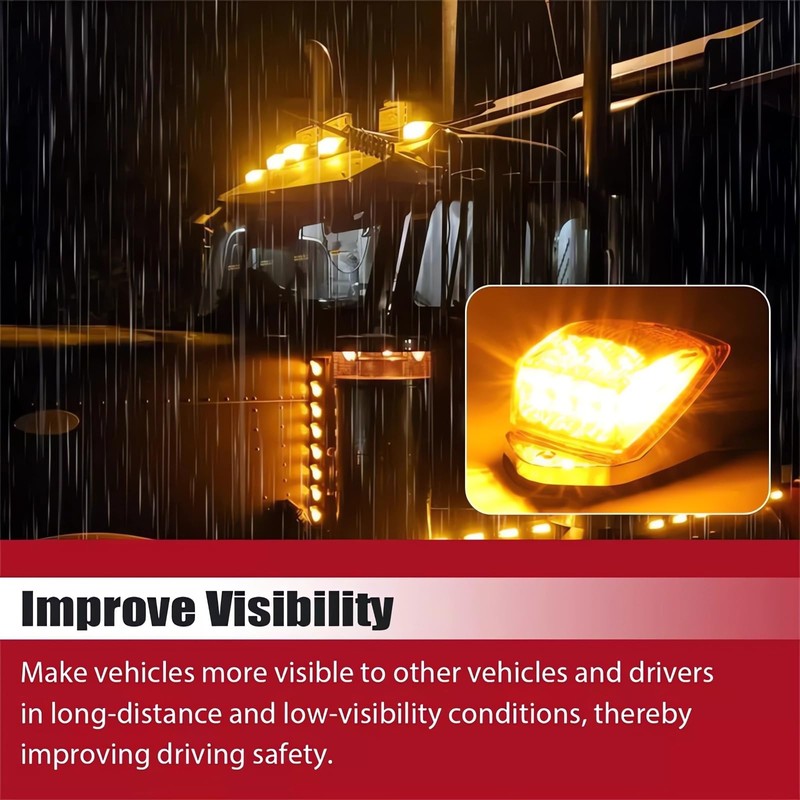 KOMAS 31LED Amber Cab Marker Light Waterproof Top Roof Running