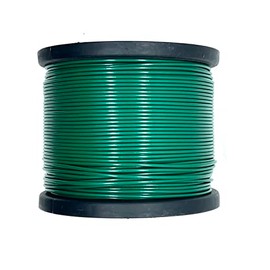 1/16" Coated to 3/32" Diameter, 7x7 Construction, Green Vinyl Coated Cable: 50, 100, 250, 500, 1000, 2500 Ft (500 ft Reel)