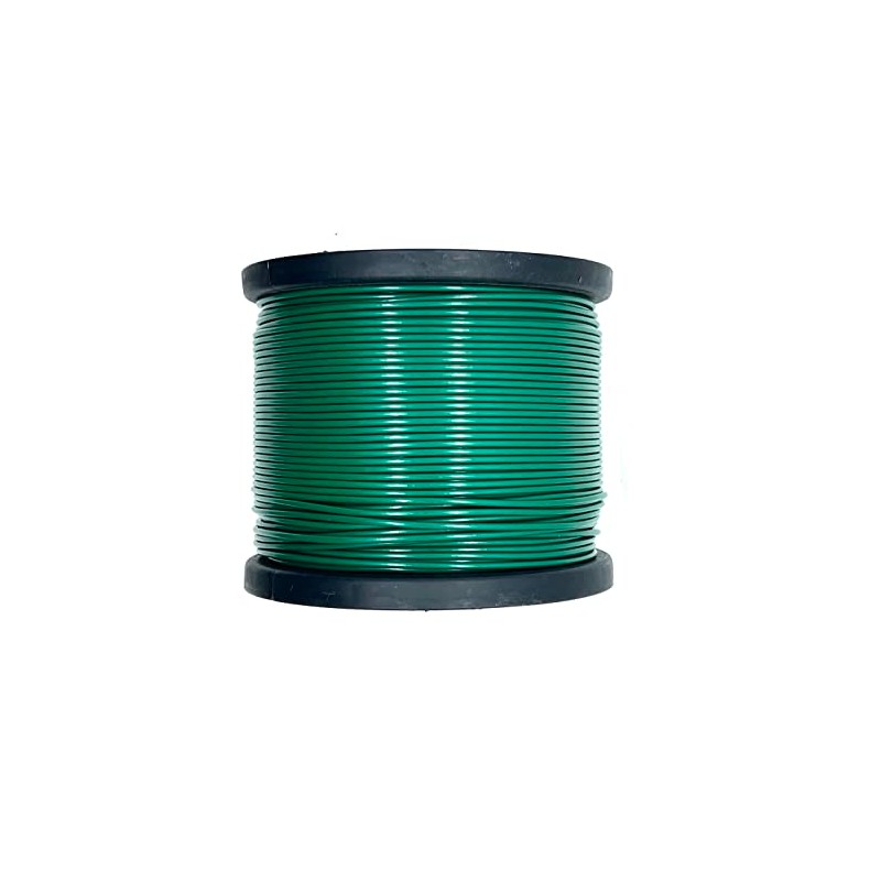 1/16" Coated to 3/32" Diameter, 7x7 Construction, Green Vinyl Coated