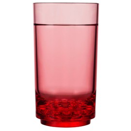 Drinique Elite Tall Unbreakable Tritan Highball Glasses, 4 Count (Pack of 1), Red