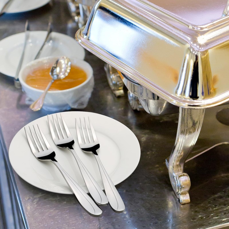 Aninhao 8 Piece Stainless Steel Serving Forks, 24cm Buffet Serving