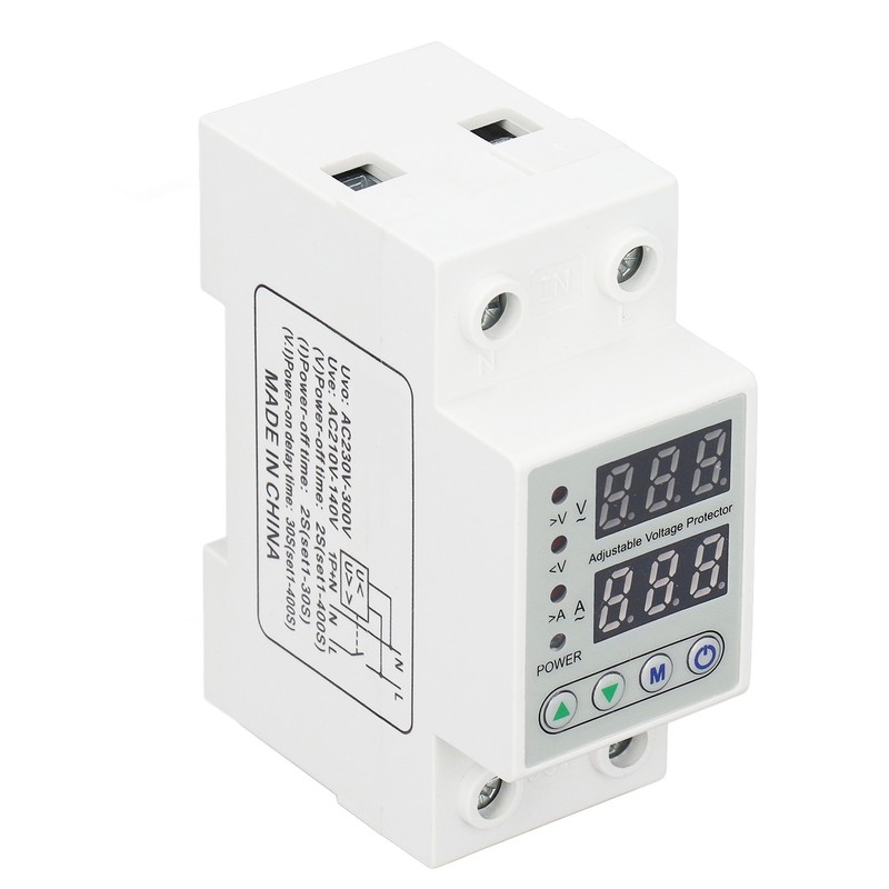 Digital Display 2P Voltage Protector Automatic Reset Under Over Voltage