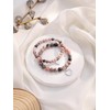 JSDDE Natural Crystal Pink Zebra Bracelet with Heart Charm for