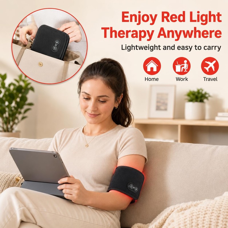 Red Light Therapy Pad for Body Pain, 11.8"x6.9" Portable Infrared