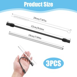 Milk Hose Compatible with Siemens EQ6, Set of 3 Milk Hose Stainless Steel Milk Tube Compatible with Siemens EQ6 Plus/Plus s700/s300, Milk Hose Stainless Steel with Bosch Veroaroma Fully Automatic