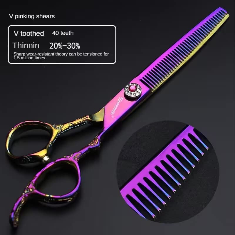 6/7 Inch Professional Hairdressing Scissors Haircut Rose Pattern Hairdressing Scissors