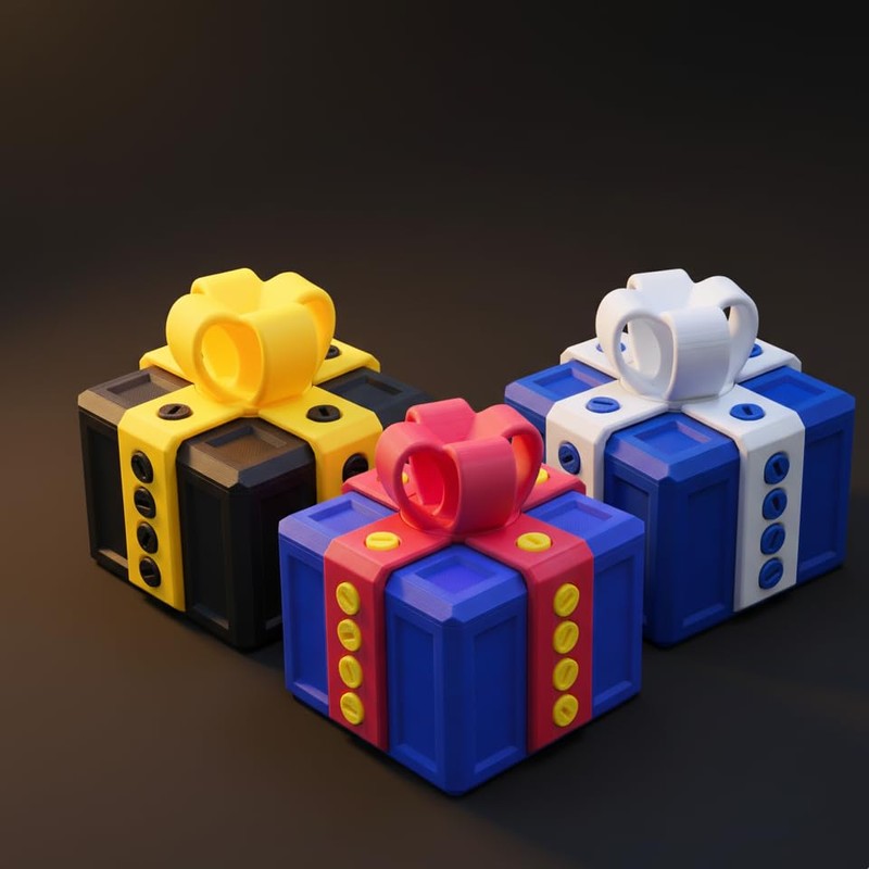 sofarefinish 3.14'' Annoying Gift Box, Multicolor 3D Printed Prank Box,