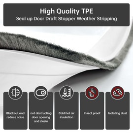 Door Sweep for Bottom of Door, Integrated Bottom Door Draft Stopper with Brush, Self-Adhesive Under Door Seal for Dust/Noise/Hot or Cold Air Insulation, White 39.37" L/1" W