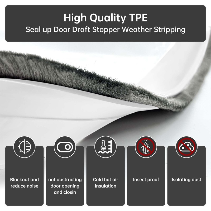 Door Sweep for Bottom of Door, Integrated Bottom Door Draft