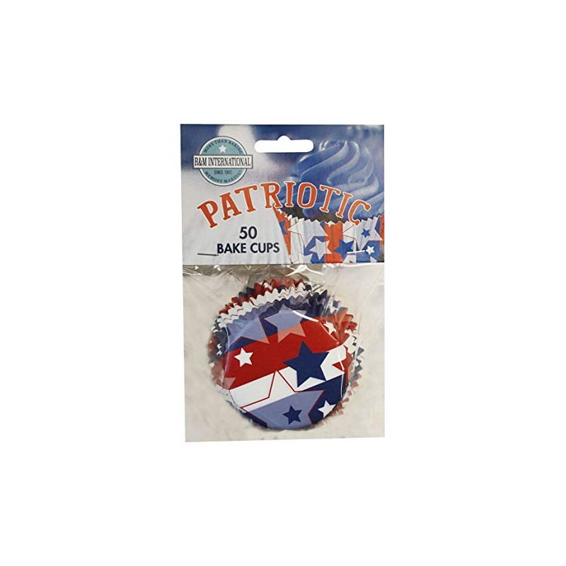 R&M International Patriotic Bake Cups, 50 count, Medium, Multicolored