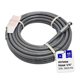 Cosmostar 1/4" x 50 feet Super Flexible Airless Sprayer Hose - 3600 PSI Max Pressure, Durable & Universal Fit Whip Hose