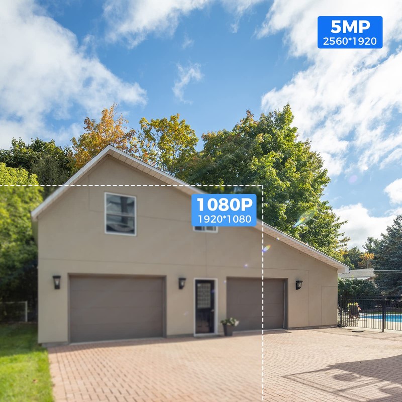 Hiseeu 5MP Wireless Security Camera Outdoor, Home Security CCTV WiFi