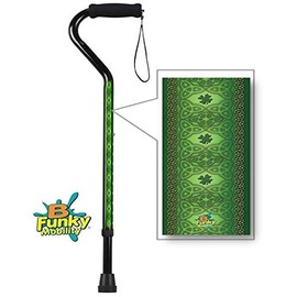 Walking Cane Offset Foam Handle Adjustable Aluminum Irish Celtic Lace Design Men or Women
