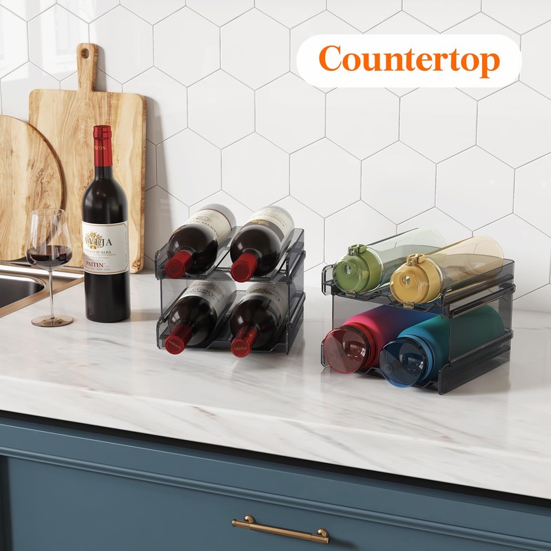 Lifewit Plastic Stackable Wine Rack for refrigerator, Cabinet, Countertop,Wine Bottle