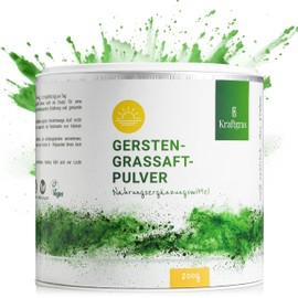 Kraftgras KRAFTGRAS Gerstengrassaft-Pulver BIO [200g] - naturreines Gersten-Grassaftpulver aus grnem Gerstengras [vegan & glutenfrei] fr Saft, Smoothie & mehr - komplett natrlich & ohne Zus?tze