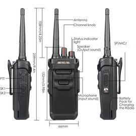 Retevis RT48 Waterproof Walkie Talkies Long Range,Rechargeable Two Way Radio for Adults, VOX Handsfree Hiking Curise Shipping (1 Pack)