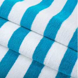 Arkwright Cali Cabana Beach Towels - (Pack of 4) 100% Ring Spun Cotton Large Soft Quick Dry Pool Towel, Perfect for Hotel, Swim, Bathroom Hot Tub, and Resort, 30 x 60 in, Blue