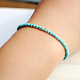 For Women Dainty Minimalist Turquoise Bracelet Delicate Elegant Healing Gemstone Gift