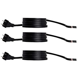 18 AWG 6Ft Replacement Lamp Cord with Open End , Polarized Molded Plug, 2-Prong,2-Wire Appliance Power Tool Cord with Open End,15A/125V AC 3 Pack