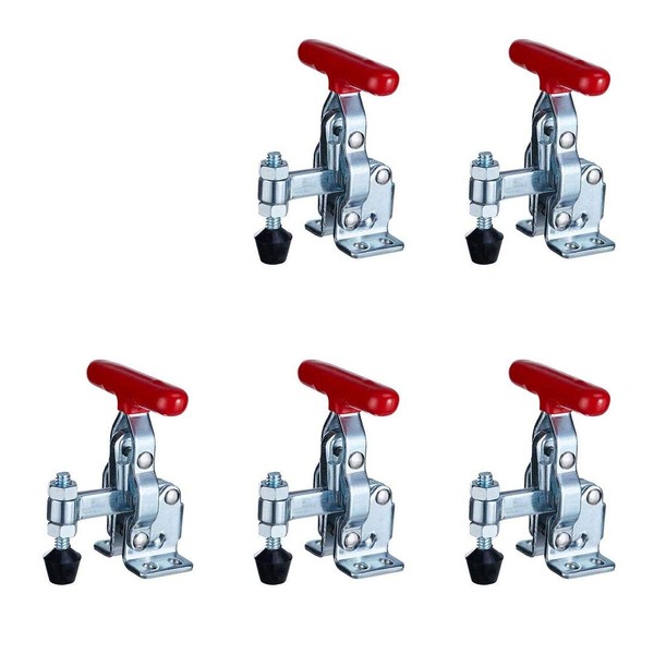 (5-Pack) 200LB FIXED SPINDLE FLG BASE T-HANDLE VERTICAL HOLD-DOWN CLAMP