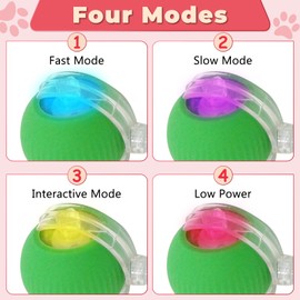 SORNEICDR Pawlure, New Interactive Rolling Dog Ball, 360° Smart Interactive Pet Toy Ball, Self Rolling Dog Ball Interactive Cat Toys Dog Balls for Small Medium Large Dogs Cats Red 1pcs