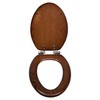 Dalton Wooden Elongated Soft Close Toilet Seat, Java Brown, Quick