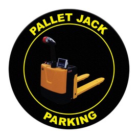 Pallet Jack Parking Floor Decals Black Anti-Slip Round Shape Business Industrial Signs Stickers 36Inches Longer Side