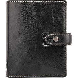 Filofax/Diloro Malden Leather Organizer Agenda Calendar Bundle with Ballpoint Pen 2026 (Pocket Paper Size 4.72" x 3.18", Black 2025)