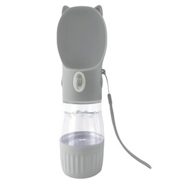 STARFIELD Pet Water Bottle Pet Dog Leak Proof Portable with Carabiner One-Touch Water Supply Shock Resistant Walking Water Bottle Water Bottle (240ml with Bait), Gray)