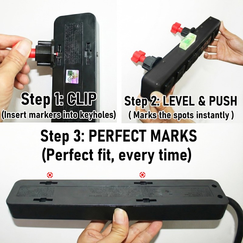 Picture Hanging Tool with Red Ink Marker, No-Measure Frame Hanger