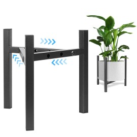 Airpark Adjustable Black Plant Stand Sturdy Metal Holder for Indoor Plants 8 to 12 Inch