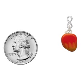 Delight Jewelry Silvertone 3-D Enamel Mango Silvertone Infinity Post Earrings