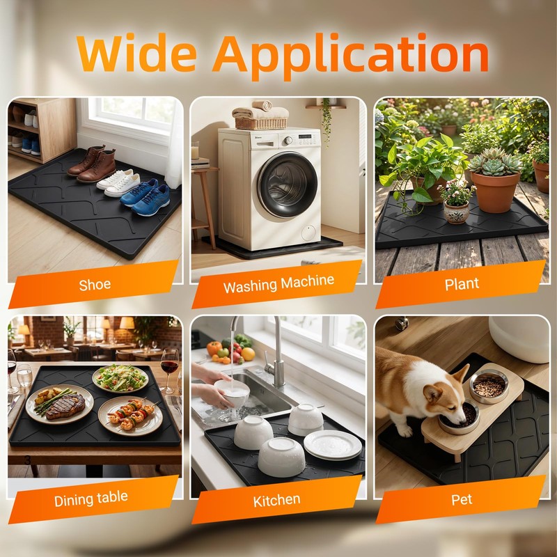 Washing Machine Drain Pan Silicone Mat, 32 x 30 Inch