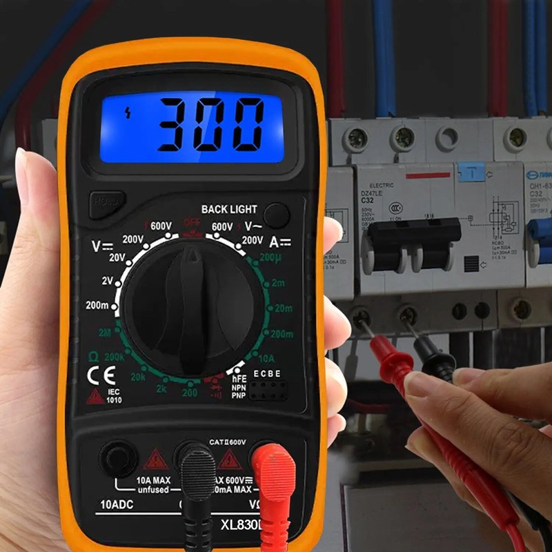 Electrical LCD Digital Multimeter Ohmmeter Multi OHM Tester AC DC