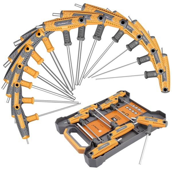 MULWARK 14 PC T-handle Allen Wrench Set Metric and Standard