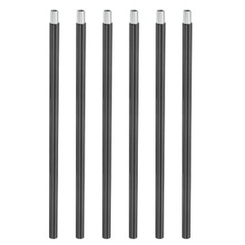 PATIKIL Threaded Extension Rod, 6 Sets 10" M10 x 1mm Fine Thread Lamp Pipe with Lamp Pipe Nipples for Pendant Light Island Lighting Chandeliers Stems, Black