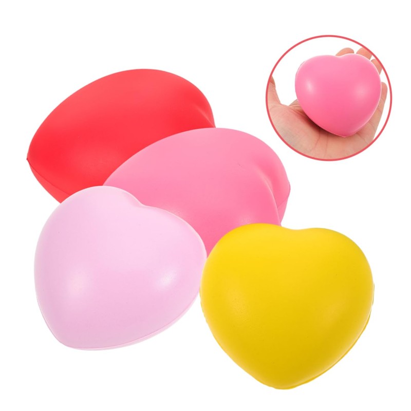 Healeved 4Pcs Heart Shaped Hand Exercise Balls for Elderly Durable