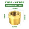 TAISHER 5 Pcs Brass Reducer Hex Bushing Threaded Pipe Fitting
