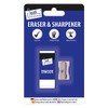 Just Stationery 1068 Pencil Sharpener and Eraser, Metal