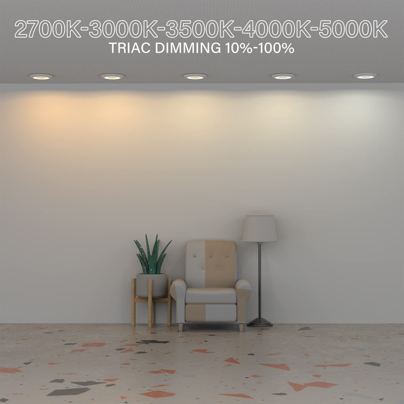 ZAGO Black 6 Inch LED Disk Light: Surface Mount Low